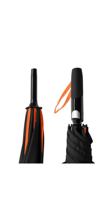 GLOCK Automatik-Stockschirm Schwarz/Orange Ø 115 cm #51232