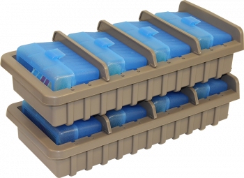MTM Patronenboxenregal ARRS Ammo Rack blau klar/dark earth small rifle