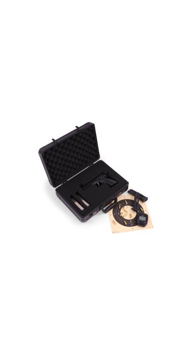 Winter Pistolenkoffer W14 für bis zu 2 Kurzwaffen – Aluminium/Holz, 2 Zahlenschlösser, Raster (Night)