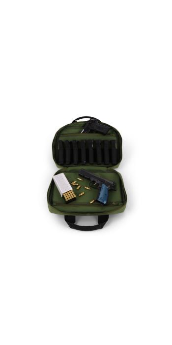 Winter Pistolentasche W8 für 2 Kurzwaffen – 8 Magazinhalter, 1000D, abschließbar (Forest)