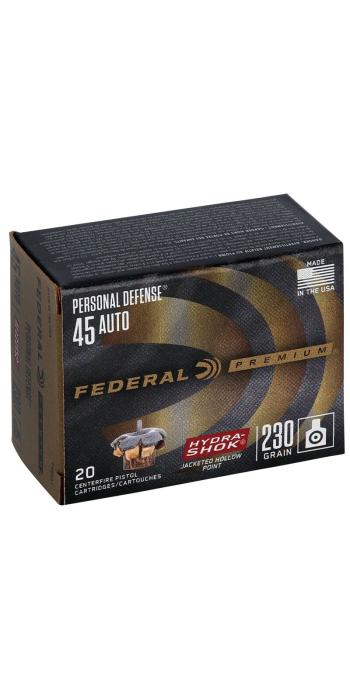 Federal Premium Personal Defense Hydra-Shok .45 ACP 230GR JHP 20 Patronen