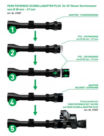 Universal Klemmadapter Uni Speed 3 Adapter PARD - Patronus 35,2-47mm