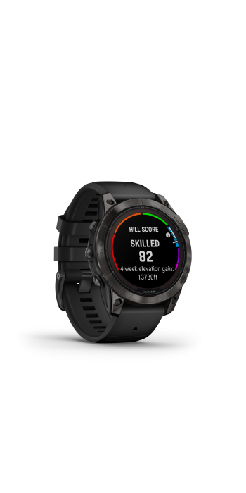 Garmin fēnix® 7 Pro – Sapphire Solar Edition, Schwarz/Carbongrau Titan DLC mit QuickFit®-Silikon-Armband 22 mm