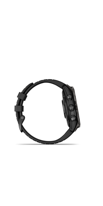 Garmin fēnix® 7 Pro – Sapphire Solar Edition, Schwarz/Carbongrau Titan DLC mit QuickFit®-Silikon-Armband 22 mm