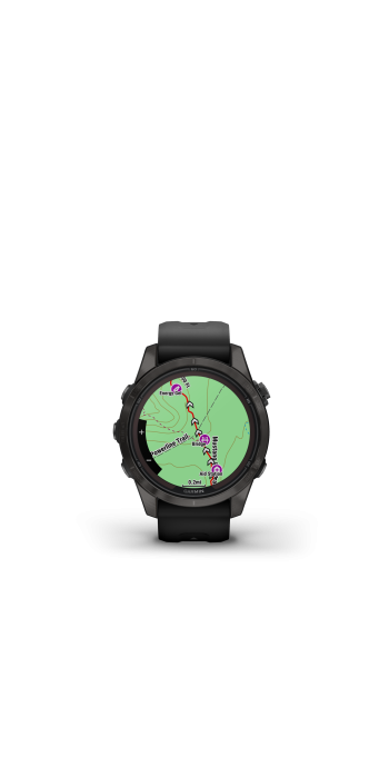 Garmin fēnix® 7S Pro – Sapphire Solar Edition, Schwarz/Carbongrau Titan DLC mit QuickFit®-Silikon-Armband 20 mm