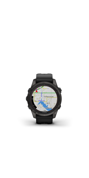 Garmin fēnix® 7S Pro – Sapphire Solar Edition, Schwarz/Carbongrau Titan DLC mit QuickFit®-Silikon-Armband 20 mm