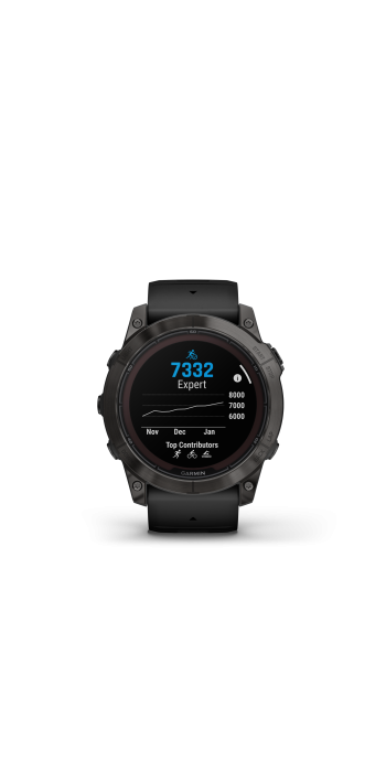 Garmin fēnix® 7X Pro – Sapphire Solar Edition, Schwarz/Carbongrau Titan mit QuickFit®-Silikon-Armband 26 mm