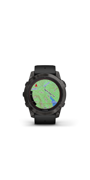 Garmin fēnix® 7X Pro – Sapphire Solar Edition, Schwarz/Carbongrau Titan mit QuickFit®-Silikon-Armband 26 mm