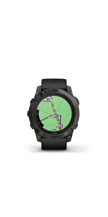 Garmin fēnix® 7X Pro – Sapphire Solar Edition, Schwarz/Carbongrau Titan mit QuickFit®-Silikon-Armband 26 mm