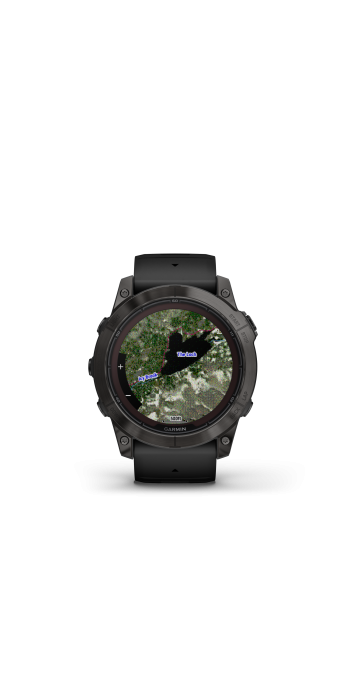 Garmin fēnix® 7X Pro – Sapphire Solar Edition, Schwarz/Carbongrau Titan mit QuickFit®-Silikon-Armband 26 mm