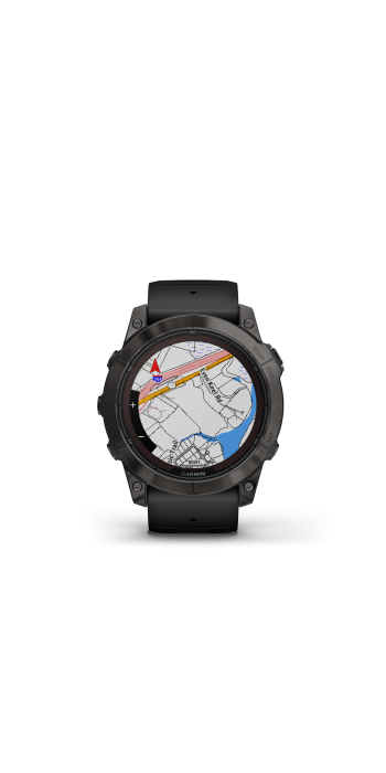 Garmin fēnix® 7X Pro – Sapphire Solar Edition, Schwarz/Carbongrau Titan mit QuickFit®-Silikon-Armband 26 mm