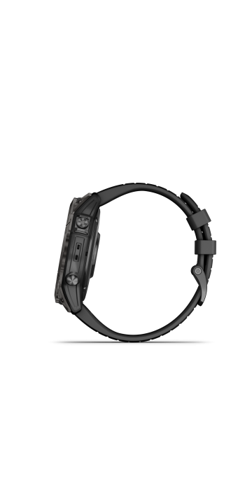 Garmin fēnix® 7X Pro – Sapphire Solar Edition, Schwarz/Carbongrau Titan mit QuickFit®-Silikon-Armband 26 mm