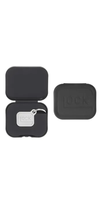 Glock Schlüsselanhänger „Logo“ – Metall versilbert – Silber – ca. 2,8 × 2,4 cm