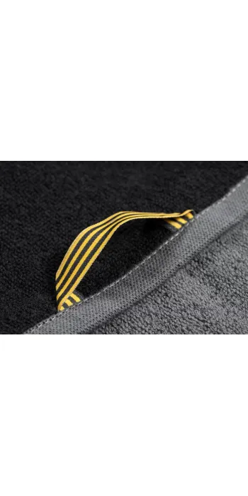 GLOCK Perfection Badetuch 70×140 cm – Grau/Schwarz – 100% Baumwolle