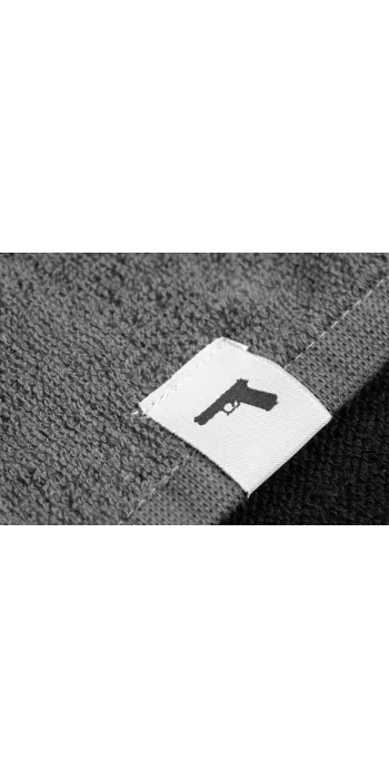 GLOCK Perfection Badetuch 70×140 cm – Grau/Schwarz – 100% Baumwolle