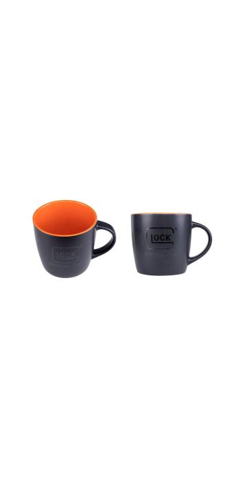 Glock Kaffeetasse „Perfection“ – Schwarz/Orange – 250 ml – Keramik