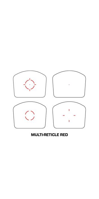 Swampfox Justice II 1x30 RMR Reflexvisier - 4-in-1 Multi-Reticle, rot