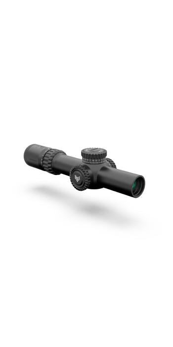 Swampfox Warhorse 1-6x24 FFP LPVO Zielfernrohr - MIL-Absehen, rot beleuchtet, 34 mm