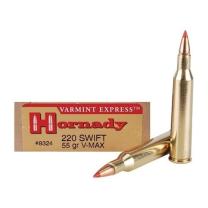 Hornady Varmint Express .220 Swift 55GR V-Max 20 Patronen
