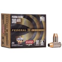 Federal Premium Personal Defense Hydra-Shok Low Recoil .380 ACP 90GR JHP 20 Patronen Federal Premium Personal Defense Hydra-Shok Low Recoil .380 ACP 90GR JHP 20 Patronen