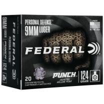 Federal Personal Defense Punch 9mm Luger 124GR JHP 20 Patronen