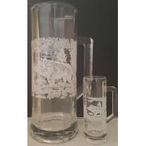Glasseidel mit Stamper, Motiv Wildschwein