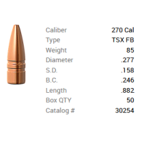 Barnes Geschoss .270/.277 85GR TSX FB 50 Stück Barnes Geschoss .270/.277 85GR TSX FB 50 Stück