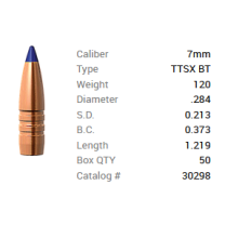 Barnes Geschoss 7mm/.284 120GR Tipped TSX BT 50 Stück