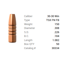 Barnes Geschoss .30-30/.308 150GR TSX FN FB 50 Stück