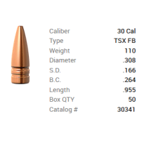 Barnes Geschoss .30/.308 110GR TSX FB 50 Stück