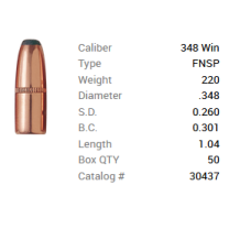 Barnes Geschoss .348 Win./.348 220GR Originals FN FB 50 Stück