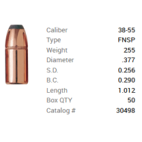 Barnes Geschoss .38-55/.377 255GR Originals TM FN FB 50 Stück