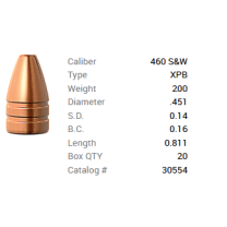 Barnes Geschoss .460 S&W/.451 200GR XPB Pistol FB 20 Stück