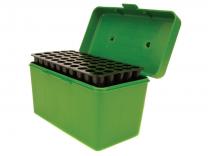 MTM Deluxe Patronenbox H50-R-MAG-10 grün mit Klappdeckel und Tragegriff f. 50 Patronen .257 u.w.