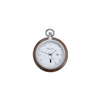 Taschenuhr Zeitlos (weiß) aus Walnussholz mit Kette