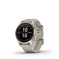 Garmin fēnix® 7S Pro – Sapphire Solar Edition, Beige/Softgold mit QuickFit®-Silikon-Armband 20 mm
