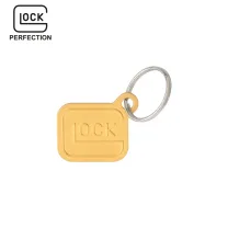 Glock Schlüsselanhänger „Logo“ – Metall vergoldet – Gold – ca. 2,8 × 2,4 cm