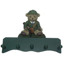 'Sir Teddy' 5 Wandkleiderhaken auf Brett
