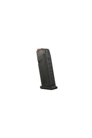 Glock Magazin G19 – 9mm Luger – 15 Schuss – Schwarz/Orange (Zubringer)