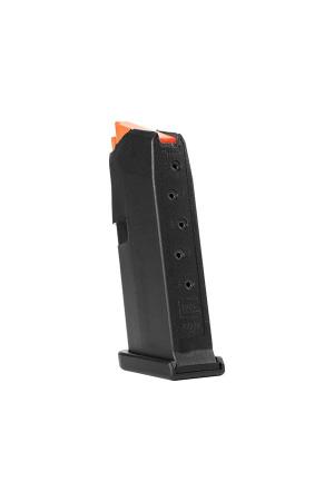 Glock Magazin G43 – 9mm Luger – 6 Schuss – Schwarz/Orange (Zubringer)