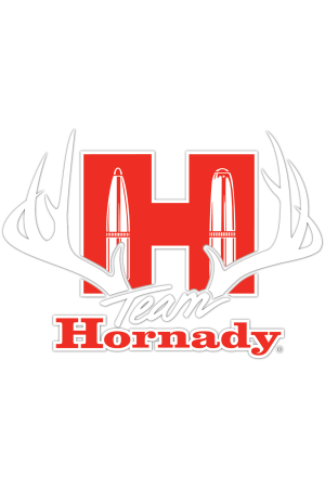 Hornady Team Hornady Antler Aufkleber – Rot/Weiß – ca. 14,0×9,8 cm