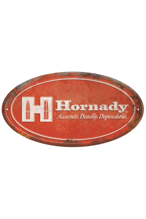 Hornady Oval Rustic Blechschild Vintage Aluminium