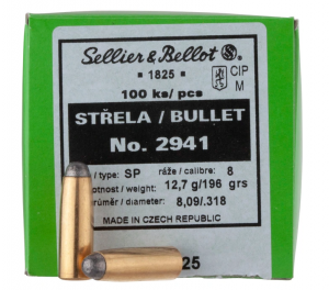 Sellier & Bellot Geschosse 8mm J / .318 (8x57 I / 8x57 IR) SP 196GR 100 Stück