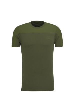 GLOCK Tactical T-Shirt Oliv – Ripstop-Schultern, Stretch-Torso – Soft-Velcro-Badge – Größe 3XL