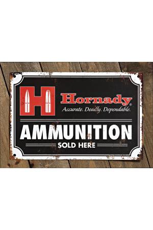 Hornady Blechschild Vintage „Ammunition Sold Here