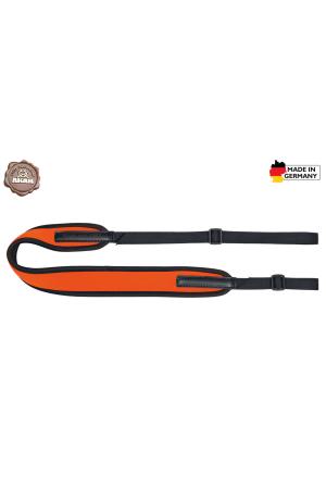 AKAH Gewehrriemen Universal Neopren superelastisch oranges Neopren mit schwarzem Gurtband