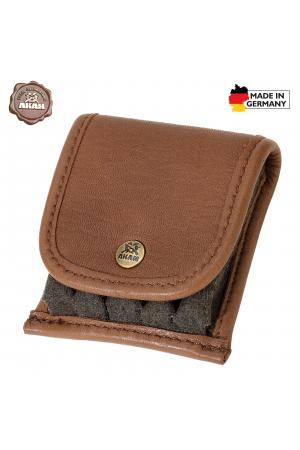 AKAH Patronenetui Elchleder mit Loden für 5 Kugelpatronen