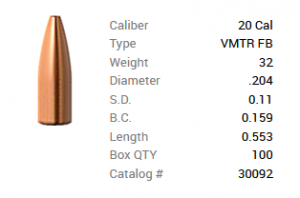 Barnes Geschoss .20/.204 32GR Varminator HP FB 100 Stück