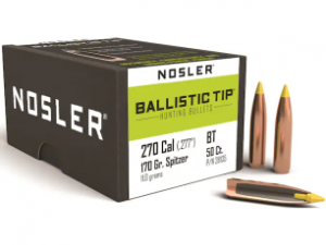 Nosler Geschoss .270/.277 Ballistic Tip 170GR Teilmantel Tipped Boat Tail 50 Stück