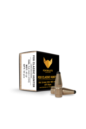 Fox Bullets Classic Hunter .224 3,2 g / 50 gr bleifreie Geschosse – 50 Stück 